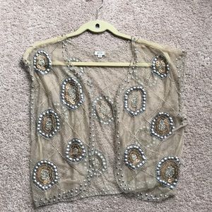 Anthropologie beaded sheer shrug